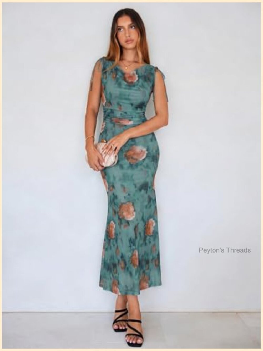 Sleeveless Bodycon Maxi Dress with Cowl Neck - Picture 6 of 6